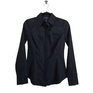 White House Black Market Women's Black Button Down Shirt